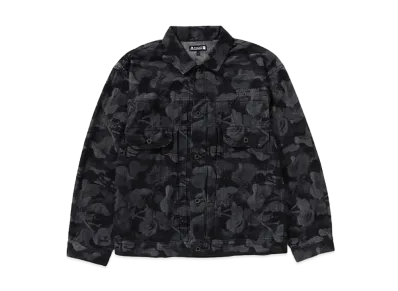 A BATHING APE x mastermind JAPAN Skull Camo 12 Oz Denim Jacket "Black"