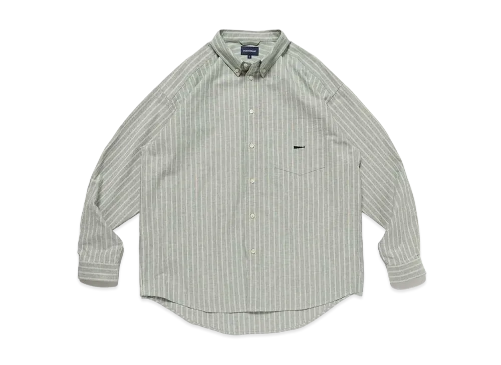 DESCENDANT Kennedys Oxford LS Stripe Shirt "Blue"