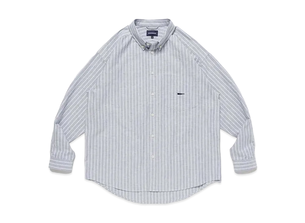 DESCENDANT Kennedys Oxford LS Stripe Shirt "Blue"