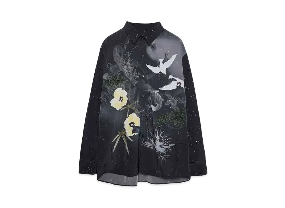 LAD MUSICIAN DECHINE CARP&SPLASH BIG SHIRT "BLACK"