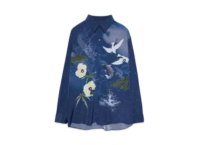 LAD MUSICIAN DECHINE CARP&SPLASH BIG SHIRT "BLUE"