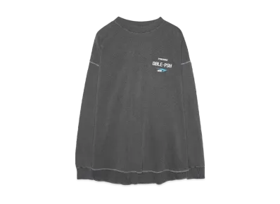 TAIN DOUBLE PUSH PIGMENT DYED FOOTBALL LONG SLEEVE T-SHIRTS "BLACK"