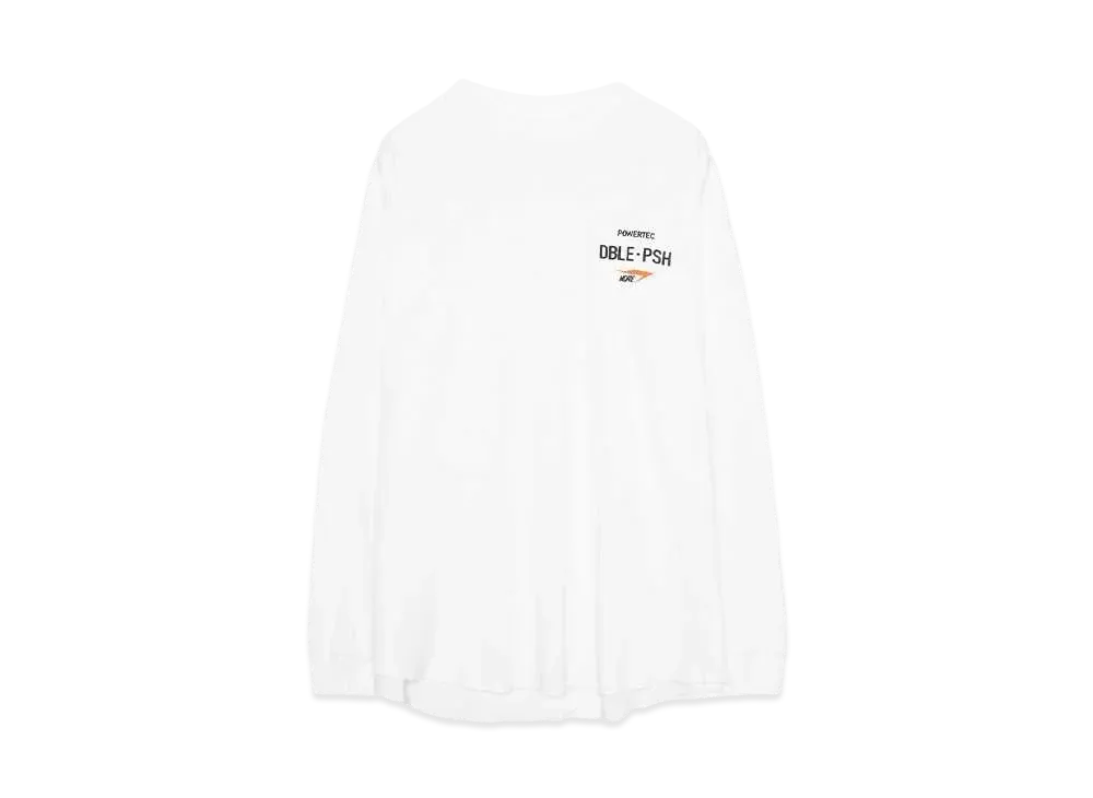 TAIN DOUBLE PUSH PIGMENT DYED FOOTBALL LONG SLEEVE T-SHIRTS "WHITE"
