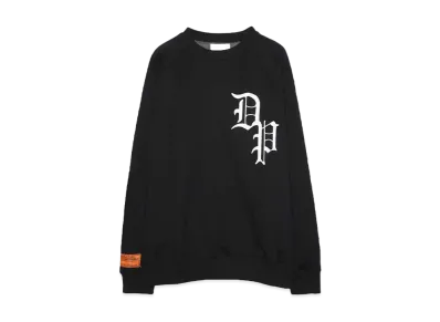 TAIN DOUBLE PUSH WAFFLE CREW NECK SWEAT "BLACK"