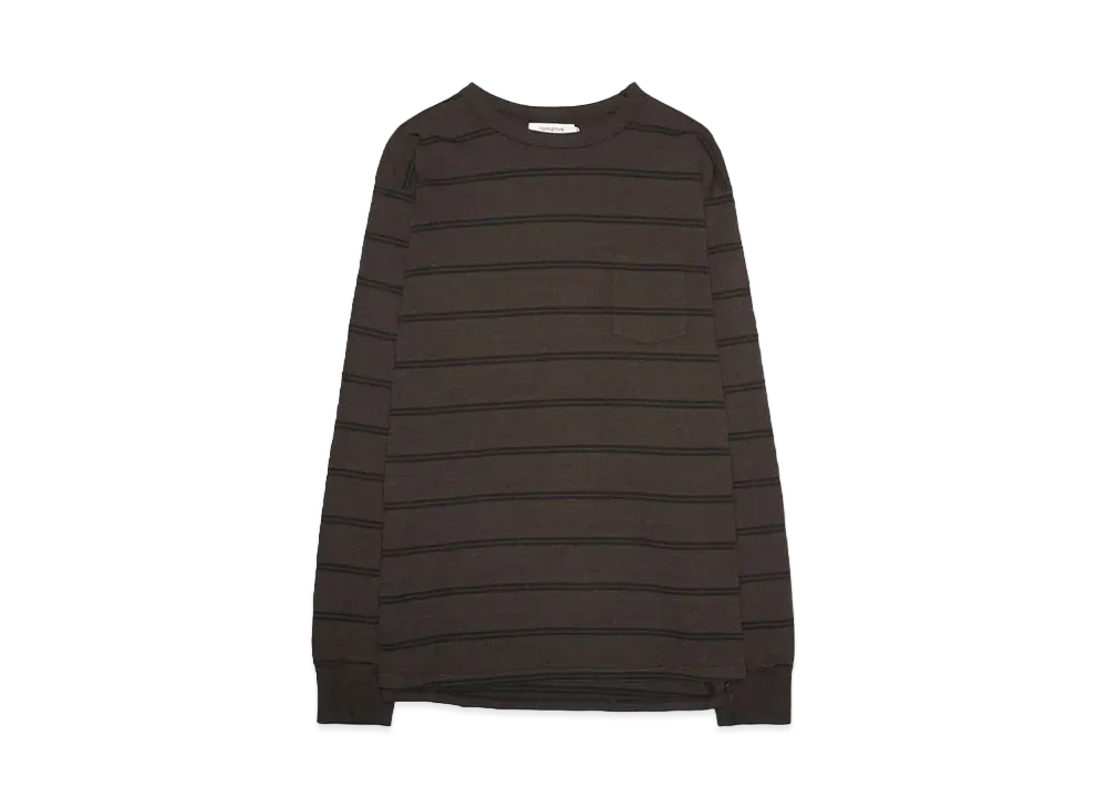 nonnative DWELLER L/S TEE COTTON JERSEY BORDER "BROWN"