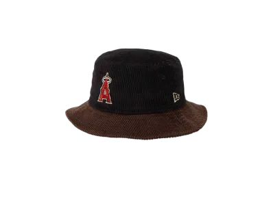 NEW ERA Bucket 01 MLB Corduroy Los Angeles Angels "Black/Dark Brown"