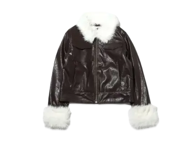 atmos pink Two-Way Faux Leather Jacket "Brown"