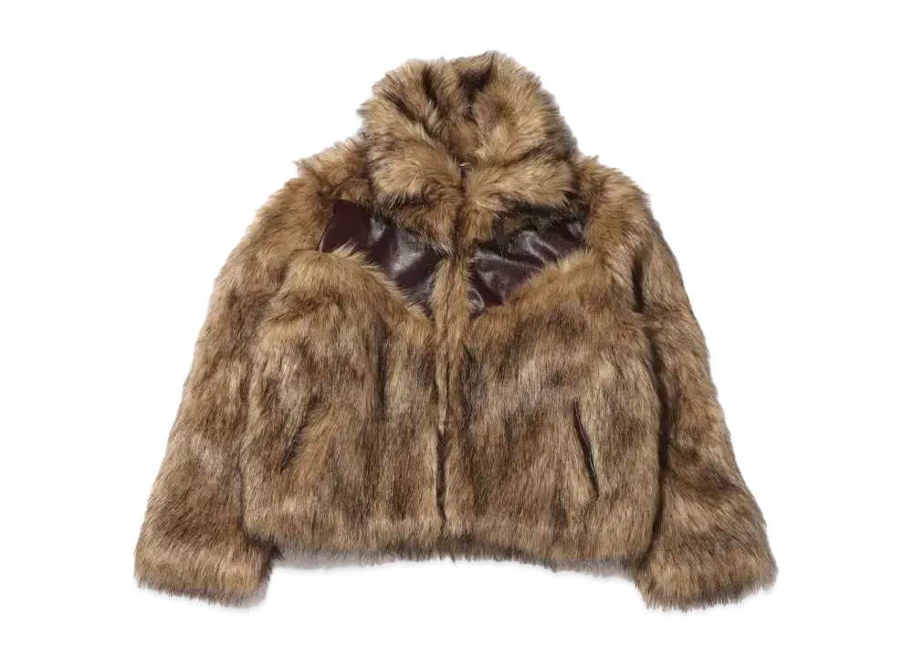 atmos pink Docking Fur Coat "Brown"