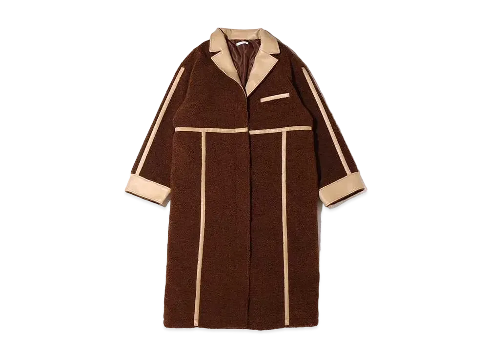 atmos pink Different Material Docking Boa Coat "Brown"