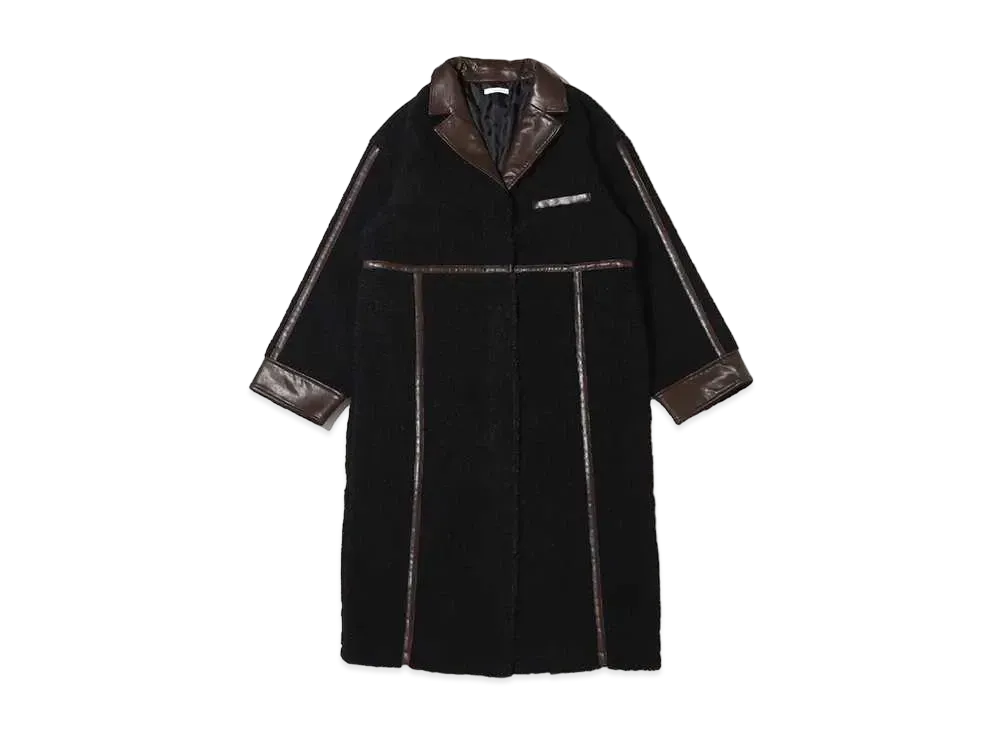 atmos pink Different Material Docking Boa Coat "Black"