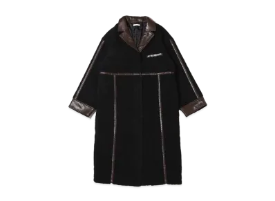 atmos pink Different Material Docking Boa Coat "Black"