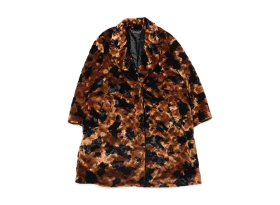 atmos pink Cow Pattern Fur Coat "Brown"