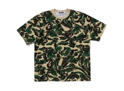 A BATHING APE Marbling Camo One Point Relaxed Fit Tee "Green"