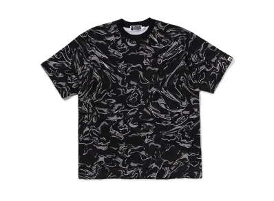 A BATHING APE Marbling Camo One Point Relaxed Fit Tee "Black"