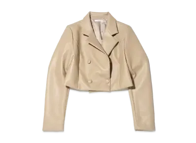 atmos pink x Chisato Yoshiki Short Take Faux Leather Jacket "Beige"