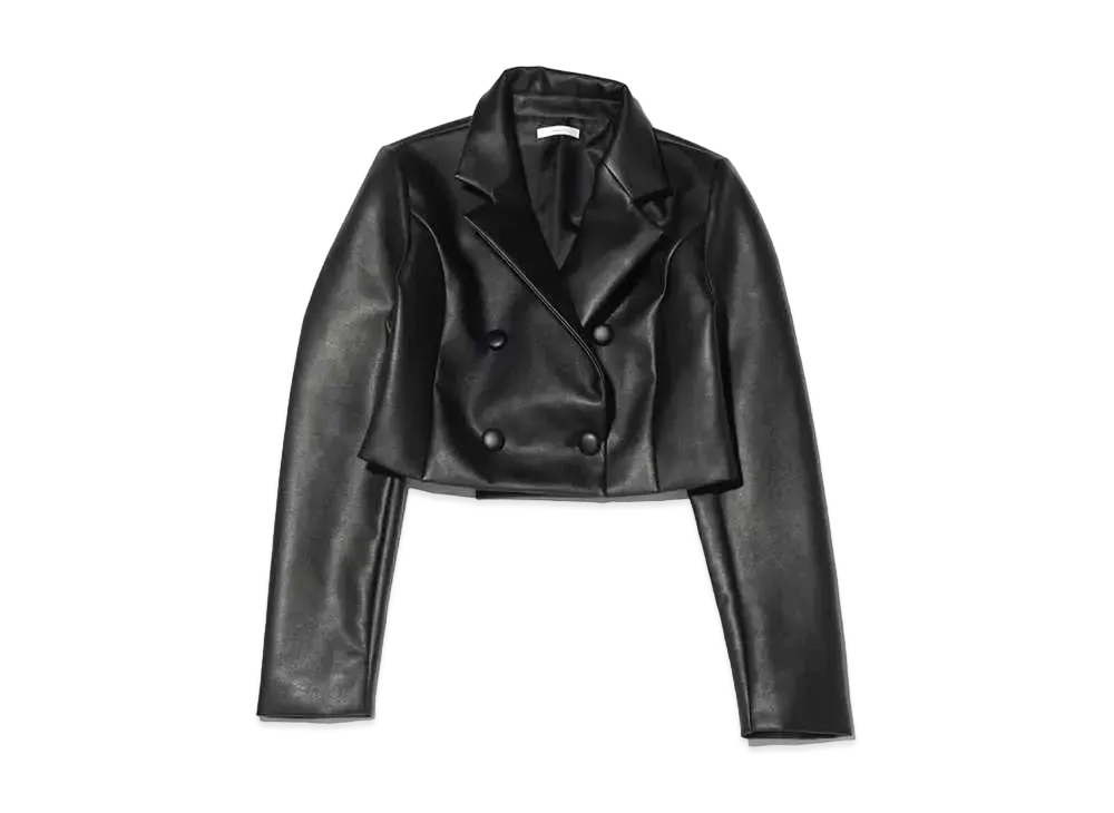 atmos pink x Chisato Yoshiki Short Take Faux Leather Jacket "Black"