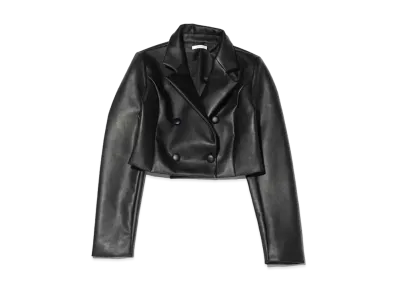 atmos pink x Chisato Yoshiki Short Take Faux Leather Jacket "Black"