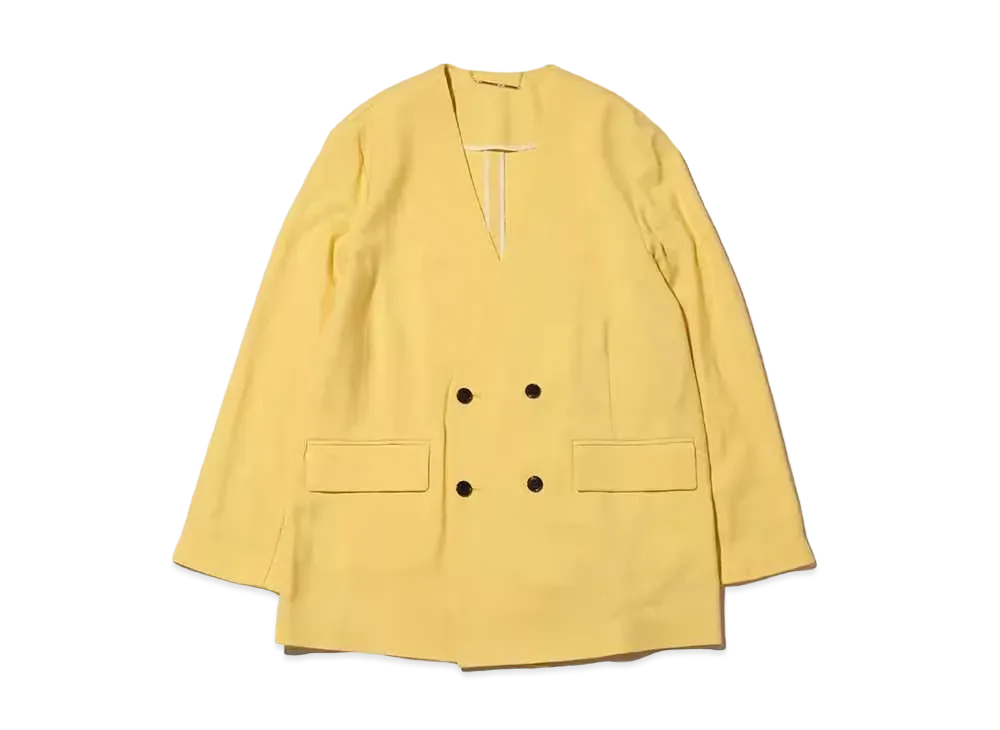 atmos pink Collarless Suit Jacket "Yellow"