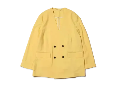 atmos pink Collarless Suit Jacket "Yellow"