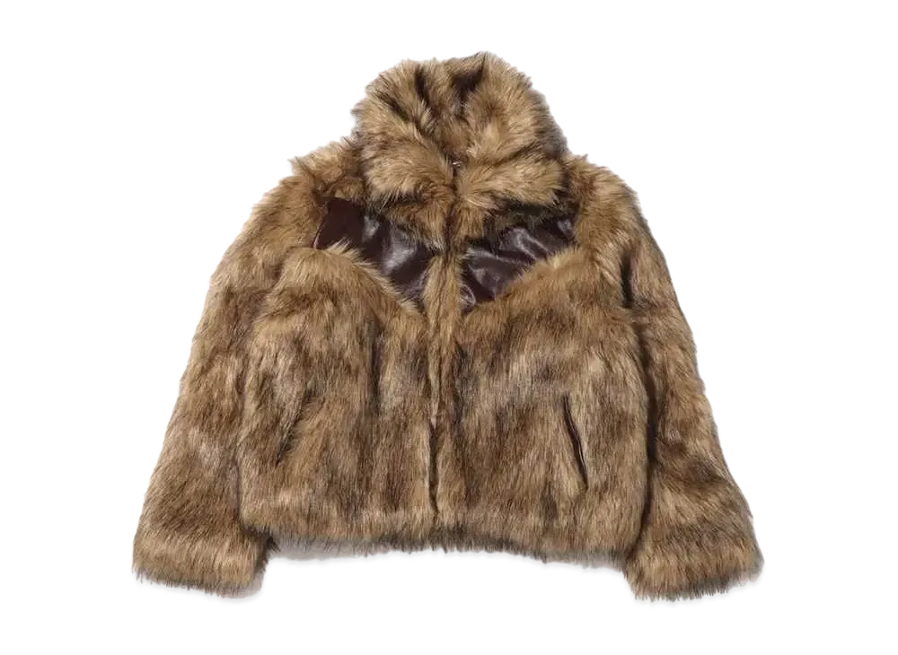 atmos pink Docking Fur Coat "Brown"