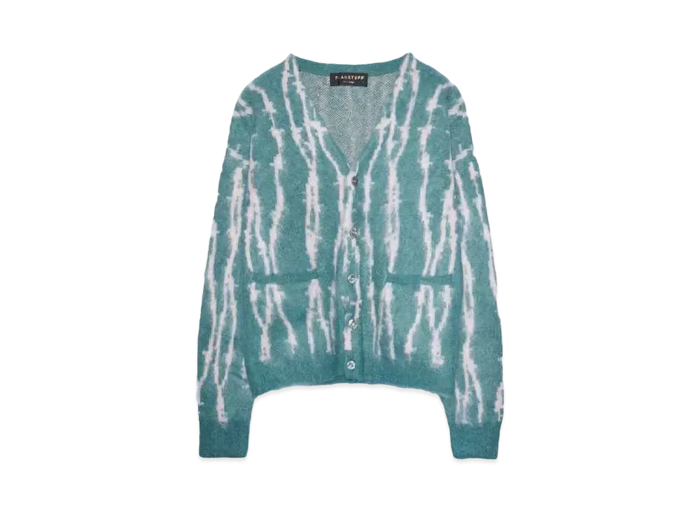 F-LAGSTUF-F WIRE STRIPE KNIT CARDIGAN "GREEN"