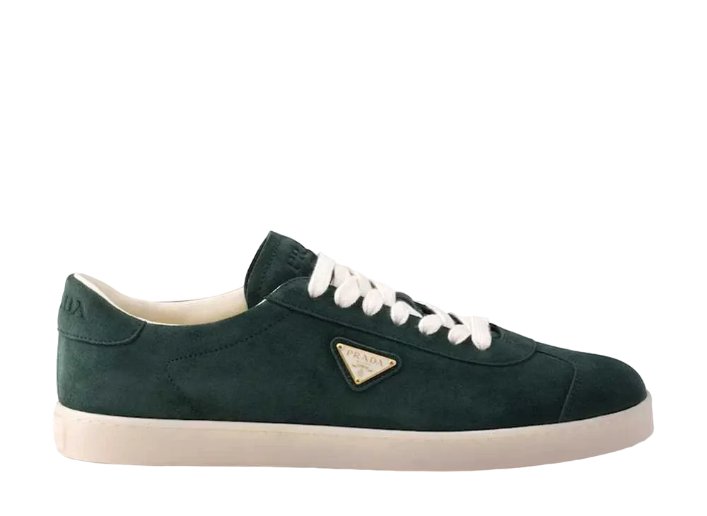 PRADA Lane Suede Sneakers "Dark Green"