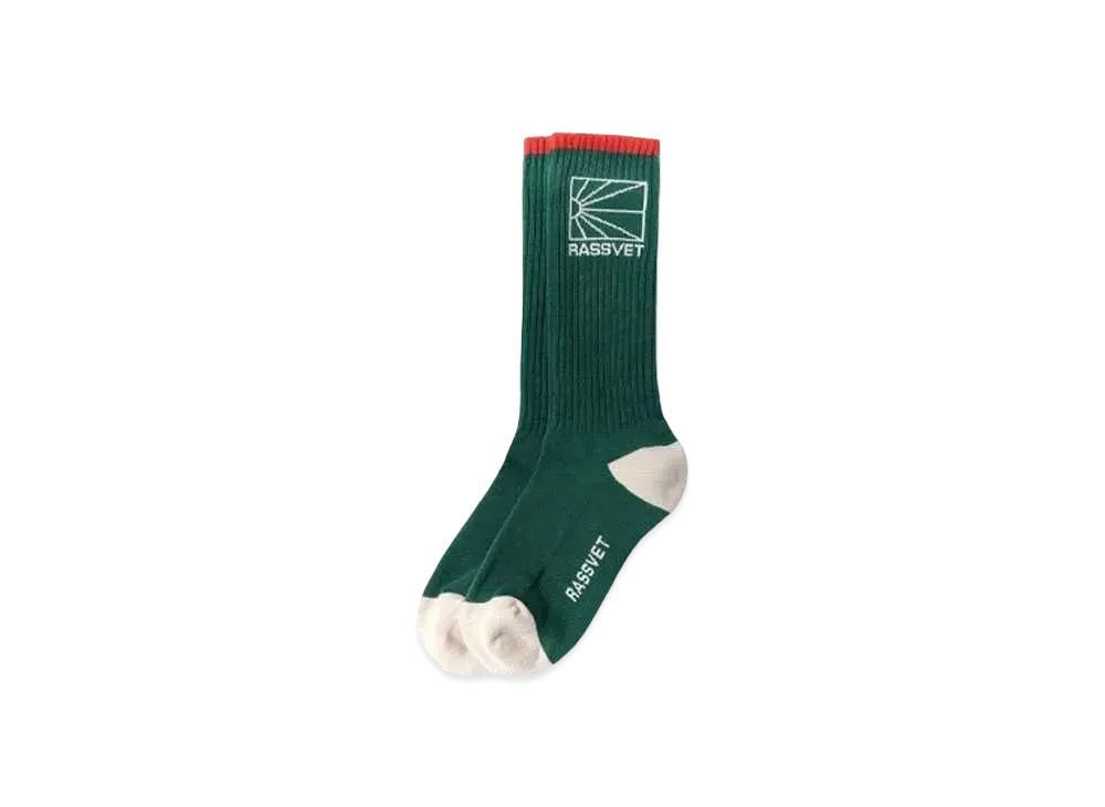 RASSVET LOGO SOCKS KNIT "GREEN"