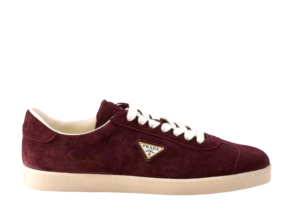 PRADA Lane Suede Sneakers "Bordeaux"