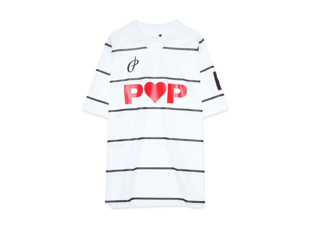 POP TRADING COMPANY striped sportif shirt "WHITE"