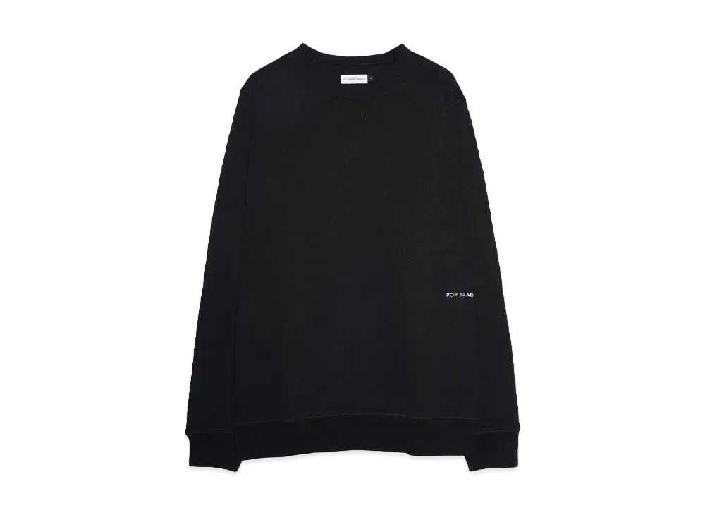 POP TRADING COMPANY logo crewneck sweat "BLACK/WHITE"