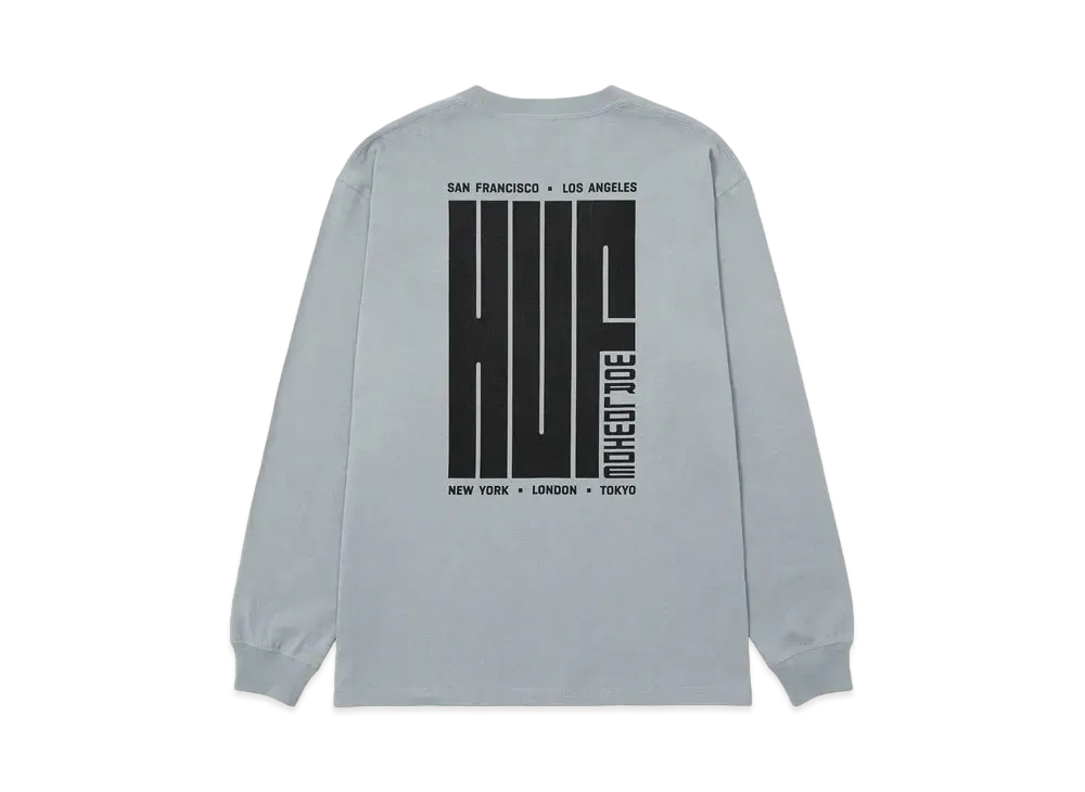 HUF Fall 24 Big Block Long Sleeve Tee "Grey"