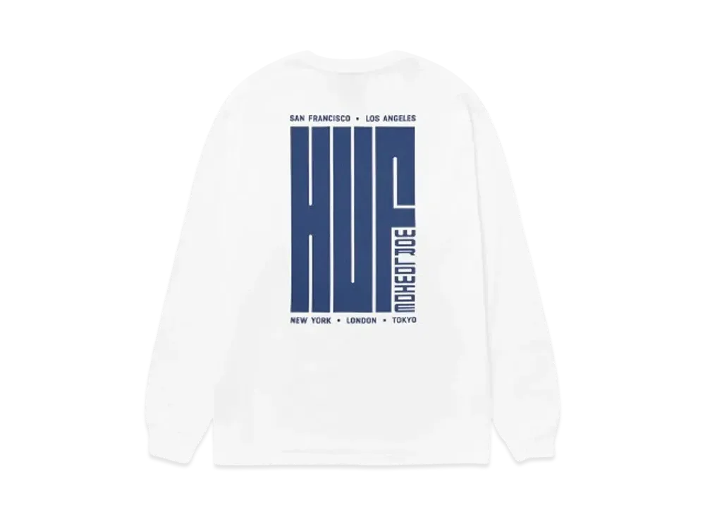 HUF Fall 24 Big Block Long Sleeve Tee "White"