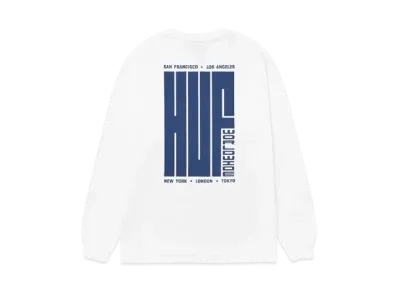 HUF Fall 24 Big Block Long Sleeve Tee "White"