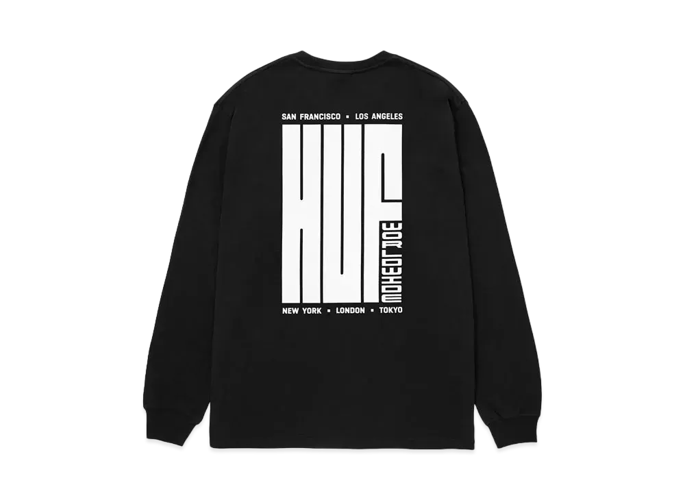 HUF Fall 24 Big Block Long Sleeve Tee "Black"