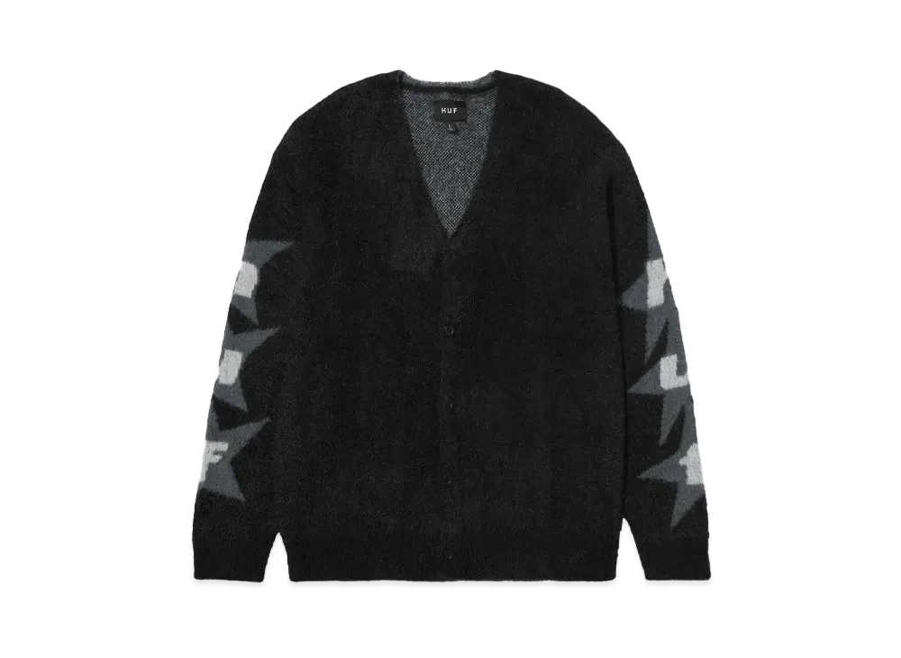 HUF Fall 24 Ursa Shaggy Cardigan "Black"