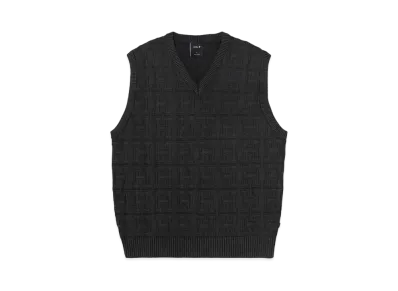 HUF Fall 24 Interlaced Jacquard Overdyed Vest "Black"