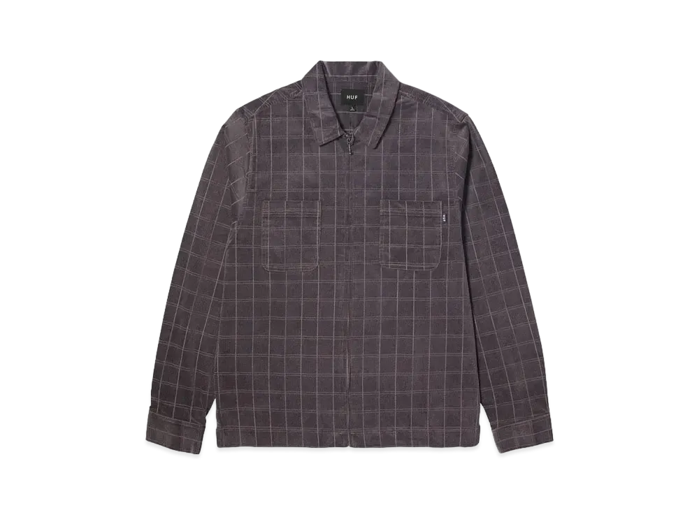 HUF Fall 24 Trenton Zip Shacket "Raisin"