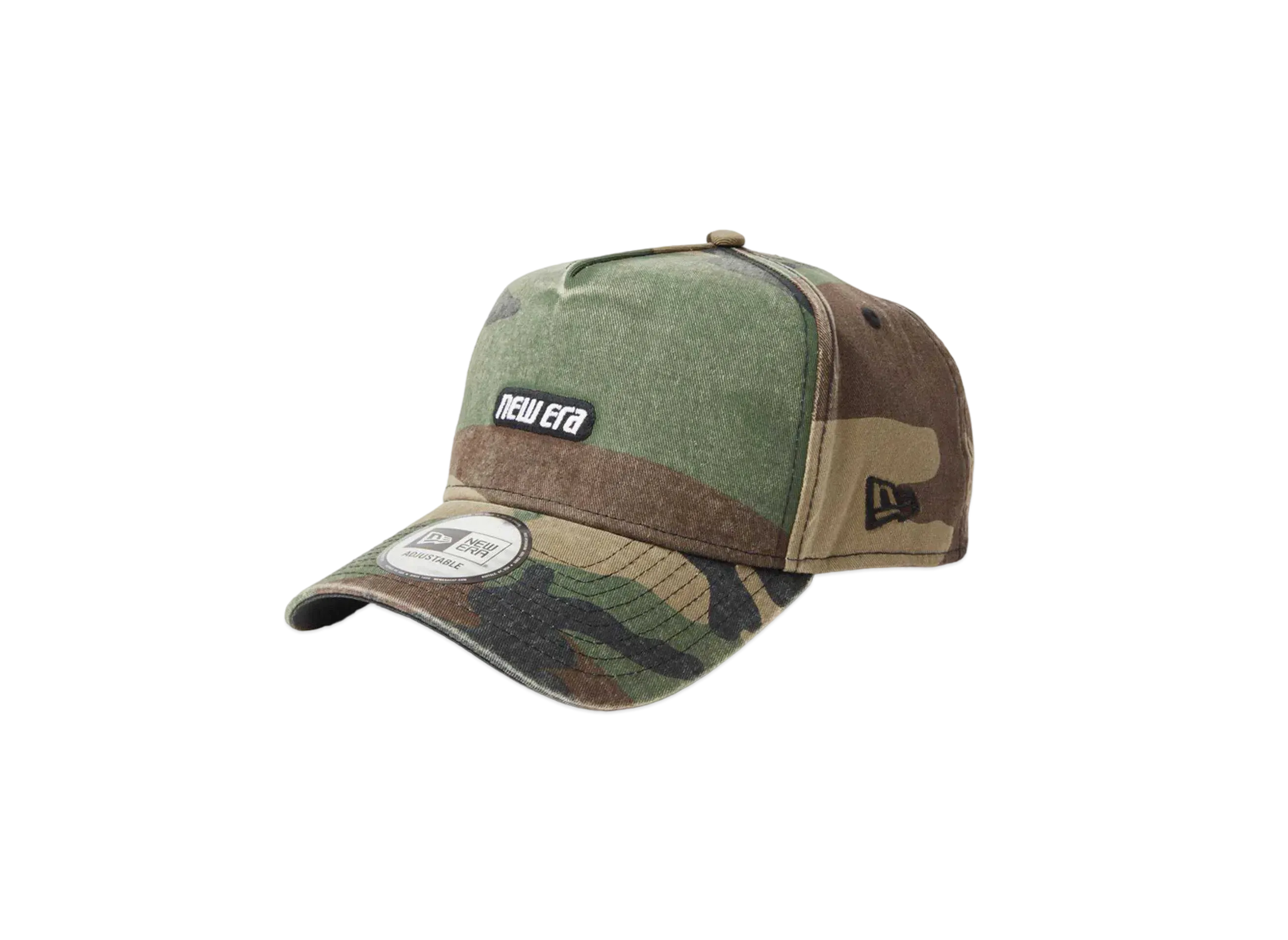 NEW ERA 9Forty A-Frame Super Heavy Wash Racer Logo "Woodland Camo"