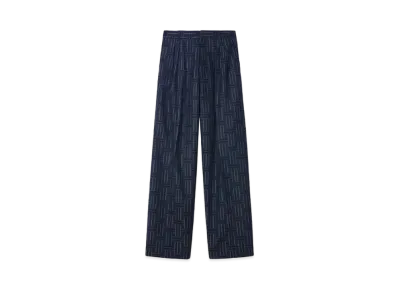 KENZO 'WEAVE' Pleats Tailored Wool Pants "Midnight Blue"