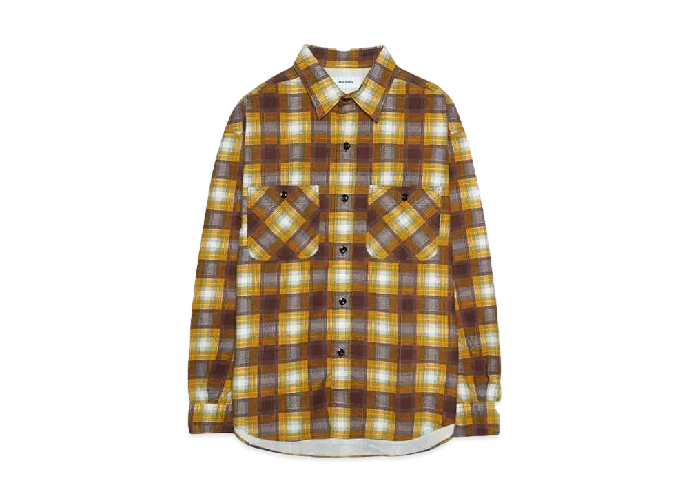 MASSES FLANNEL PLAID SHIRT "MUSTARD"