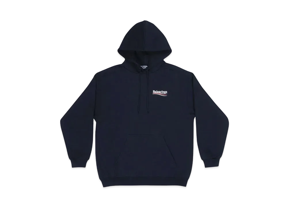 BALENCIAGA MENS Political Campaign Medium Fit Hoodie "Black"