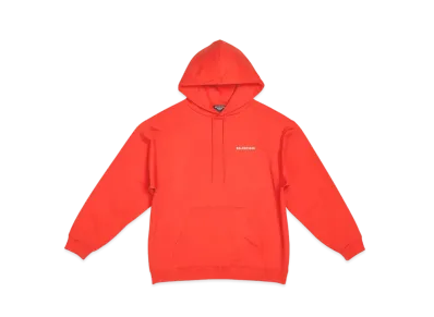BALENCIAGA MENS Regular Fit Hoodie "Bright Red/White"