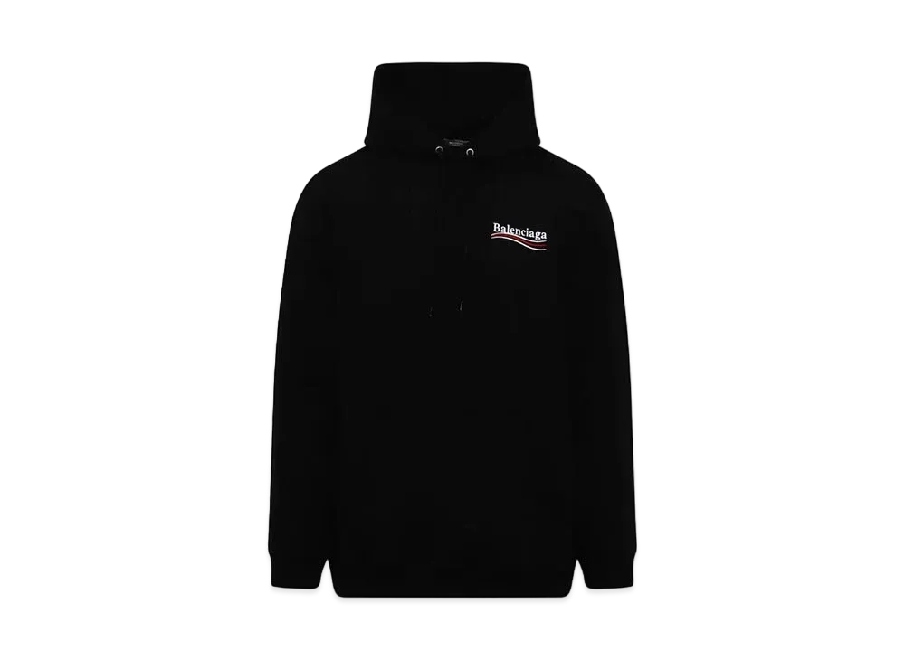 BALENCIAGA MENS Political Campaign Medium Fit Hoodie "Black"