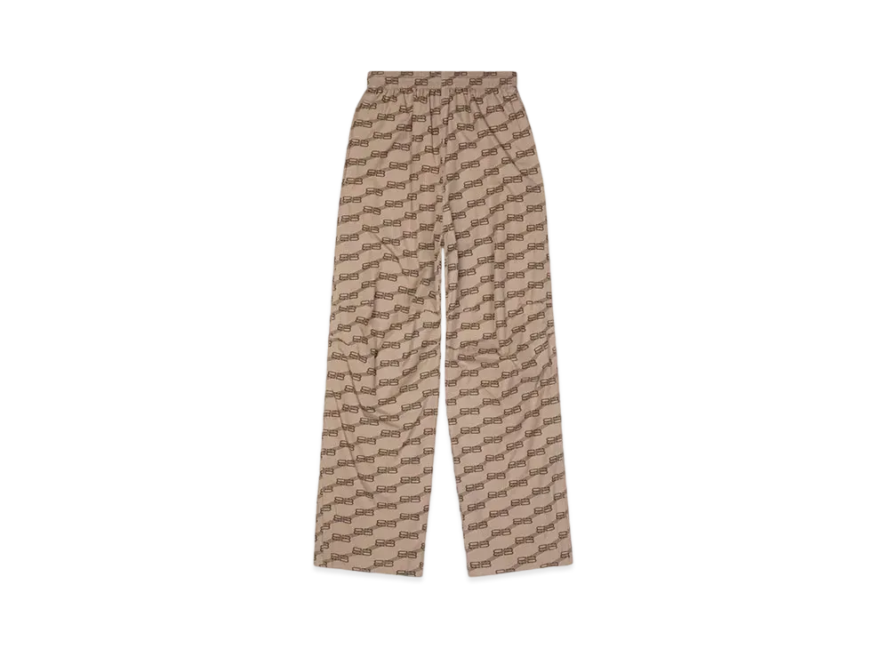BALENCIAGA MENS BB Monogram Regular Fit Tracksuit Pants "Beige"