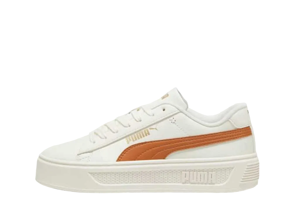 Puma Women's Smash Platform V3 "Warm White/Caramel Latte/Puma Gold"