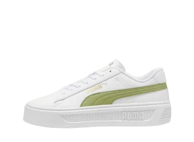Puma Women's Smash Platform V3 "Puma White/Calming Green/Puma Gold"
