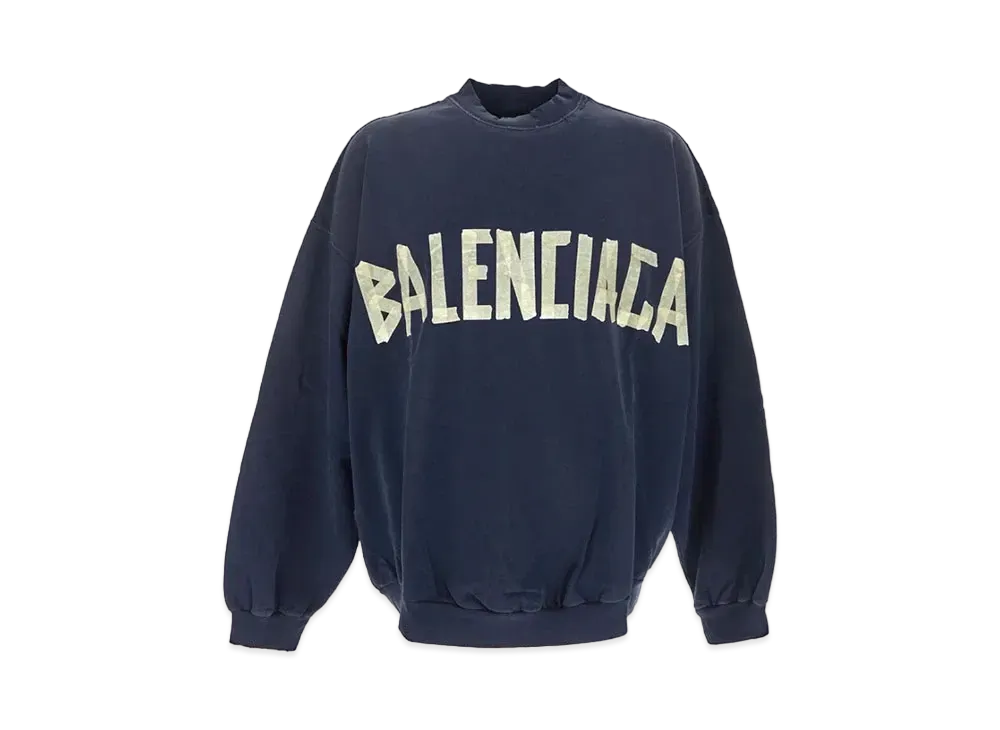 BALENCIAGA MENS Tape Type Sweatshirt "Blue"