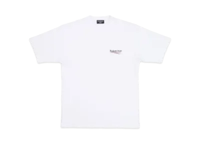 BALENCIAGA MENS Political Campaign T-shirt Large Fit "White"