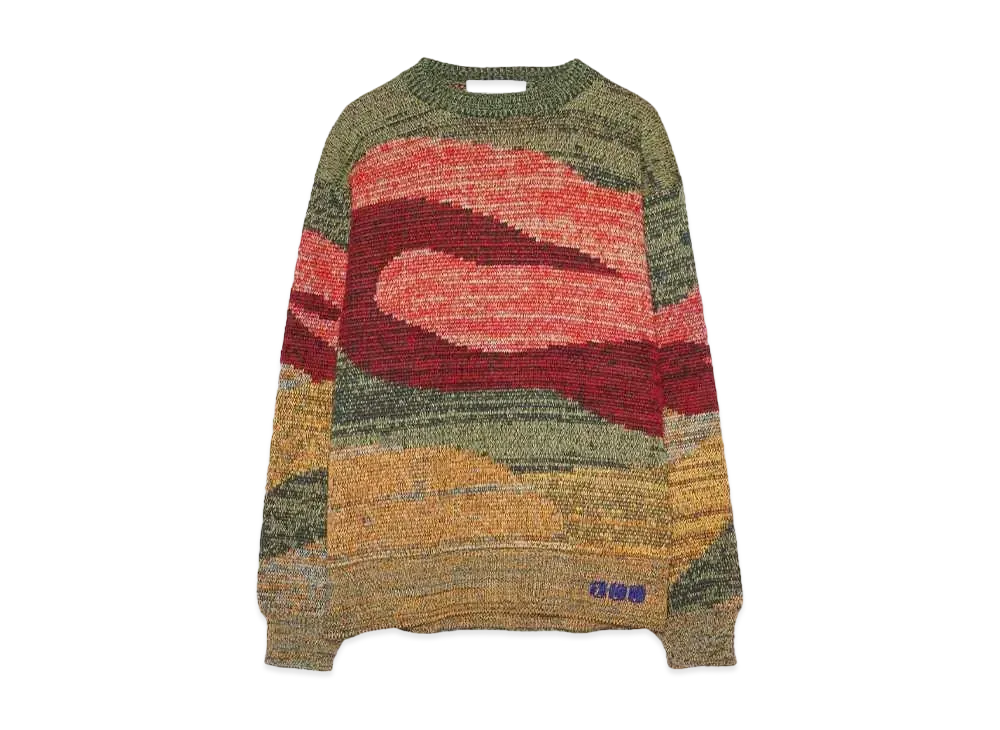 TOGA VIRILIS Jacquard knit pullover "RED"
