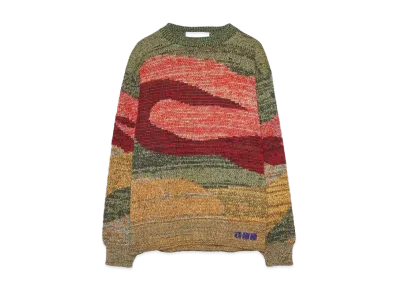 TOGA VIRILIS Jacquard knit pullover "RED"